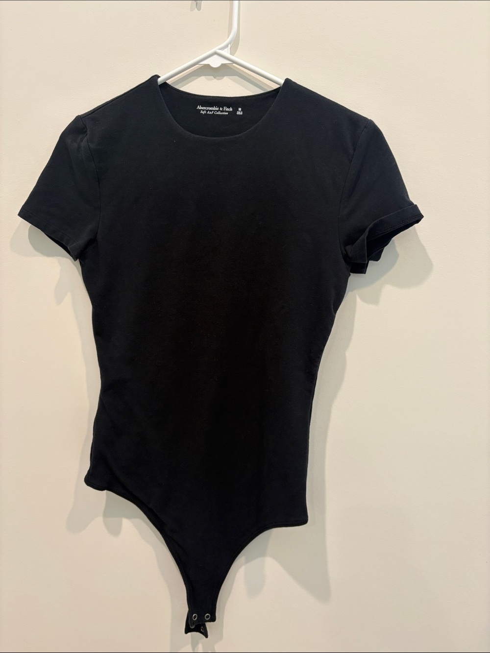 Abercrombie & Fitch Black Short-Sleeve Crewneck Bodysuit